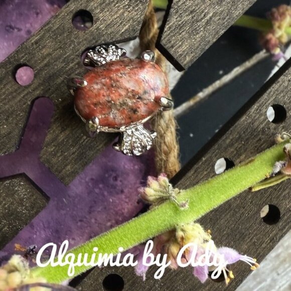 Unakite silver boho ring - Picture 1 of 2